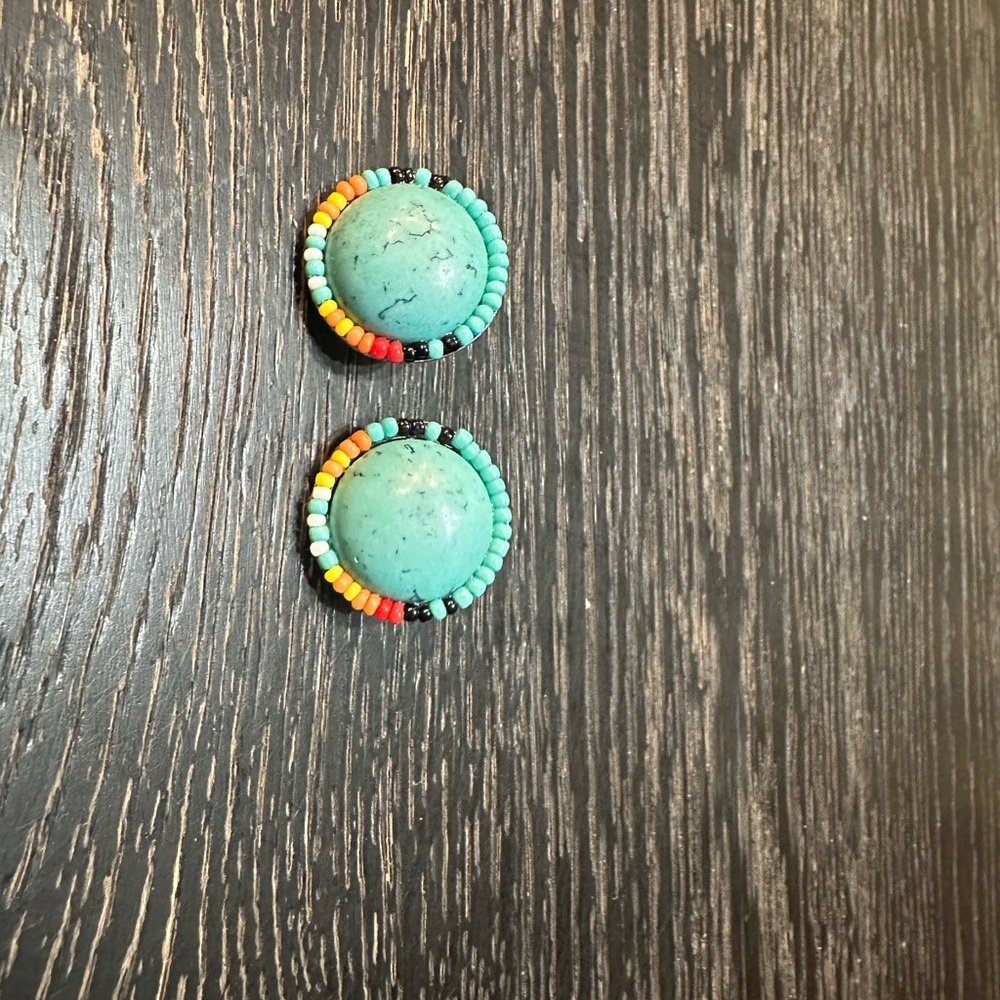 Beaded Turquoise Earrings